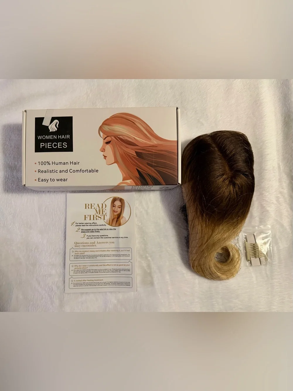 Human Hair Topper 10” Blonde with Dark Roots